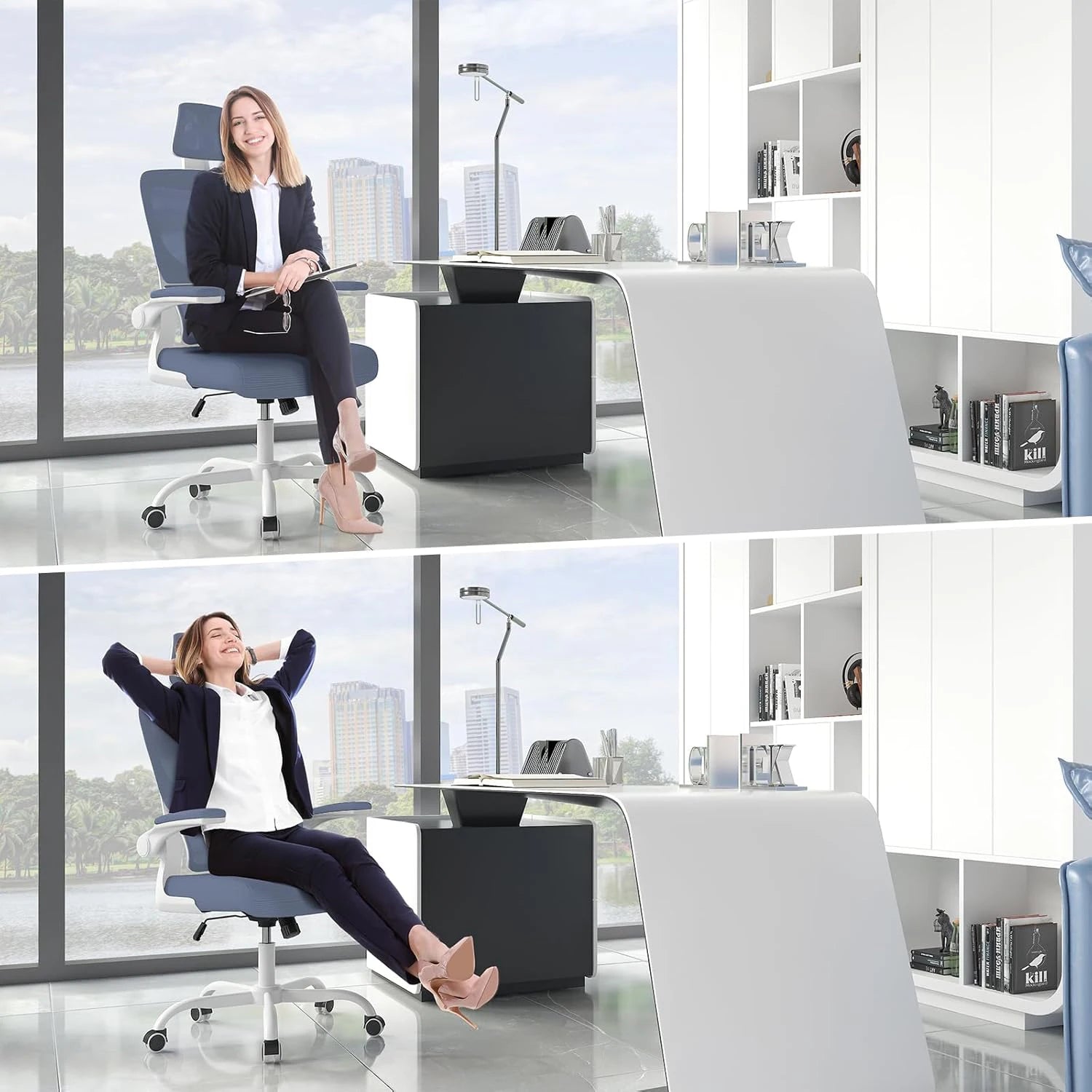 AeroFlex Pro Ergonomic Office Chair – Adjustable Headrest & Lumbar Support