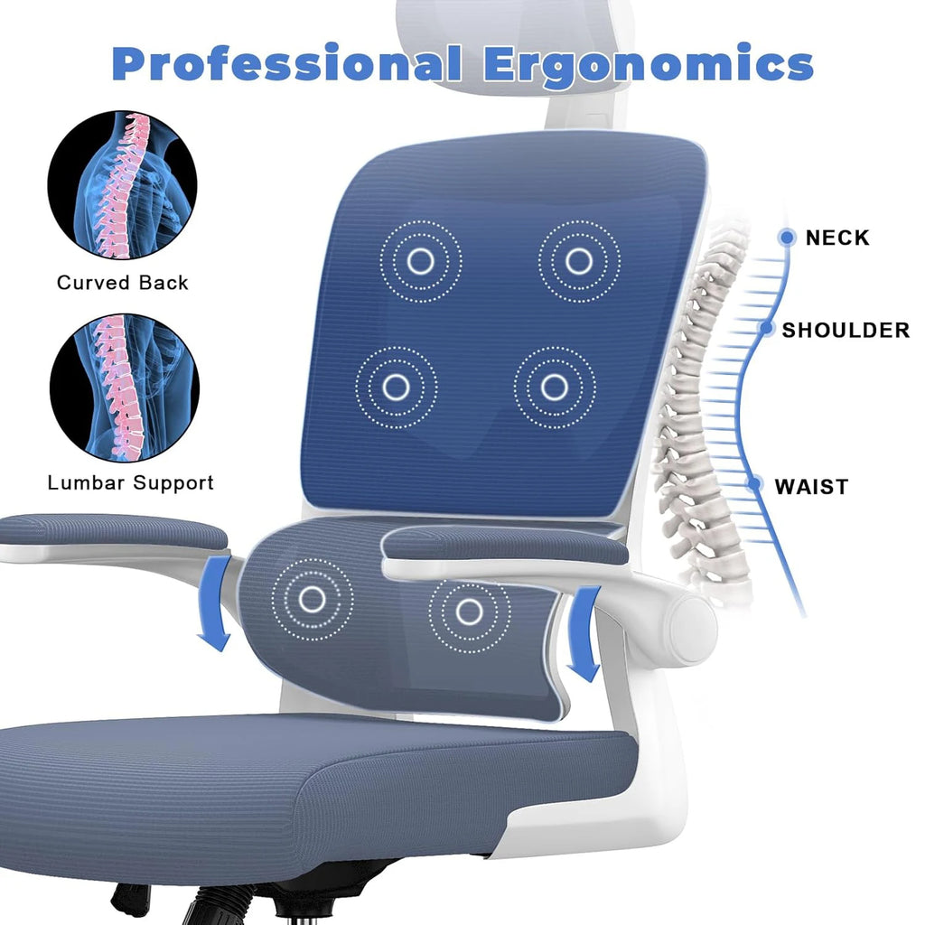 AeroFlex Pro Ergonomic Office Chair – Adjustable Headrest & Lumbar Support
