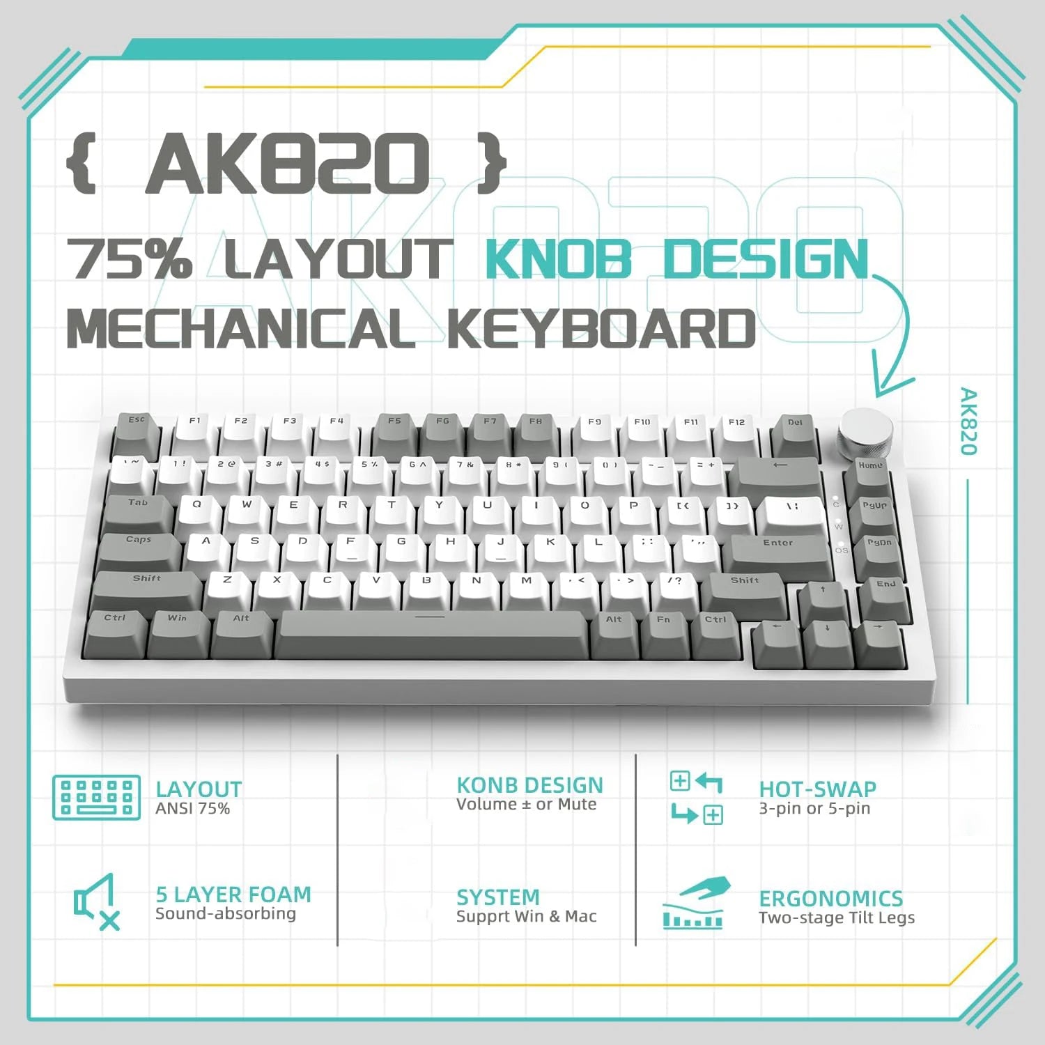 Ajazz 82-Key Mechanical Keyboard